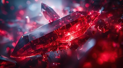 Poster - Glowing Red Crystal