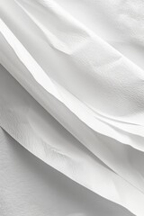 Poster - A close-up view of a sheet of white fabric, suitable for use in textile design or product photography