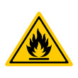 © Muhammad Nashieh - Flammable substances sign. Vector illustration of yellow triangle warning sign with flame fire inside. Attention. Caution flammable materials. hazard icon. printable vector.