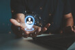 © MUNTHITA - Business people showing the target customer on hand. Target customer, buyer persona, customer behavior concept. Marketing plan and strategies. Personalization marketing, customer-centric strategies.