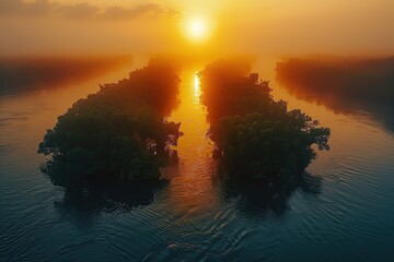 Sticker - Sunrise Over River Islands