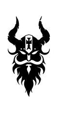 Wall Mural - Viking Warrior Head Silhouette Vector Illustration