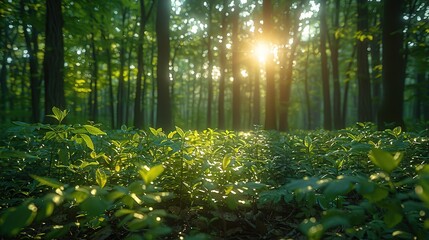 Poster - Sunlight Through the Forest