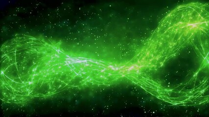 Wall Mural - green sparks loop background