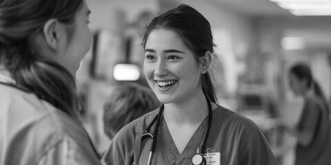 Poster - A doctor examining a patient with a stethoscope