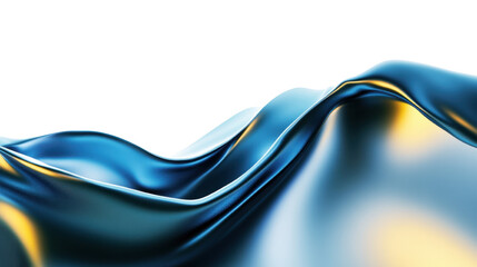 Blue and gold wave abstract design on a transparent  background, perfect for enhancing visual appeal in digital creations