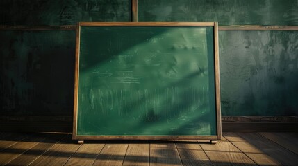 Wall Mural - Green chalkboard for academic learning