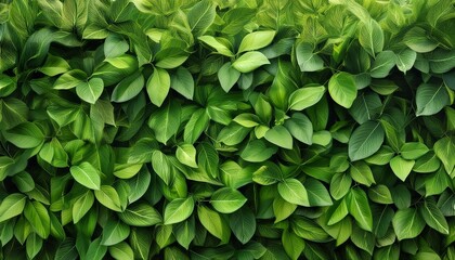 Wall Mural - foliage plant background hedge wall of green leaves