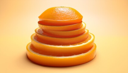 Wall Mural - artistic arrangements creating a stack of orange slices circular citrus the aesthetic appeal of stacked orange slices juicy delights exploring stacked orange slices