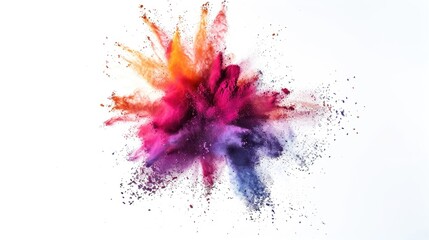 Wall Mural - Color powder burst freeze frame on white background