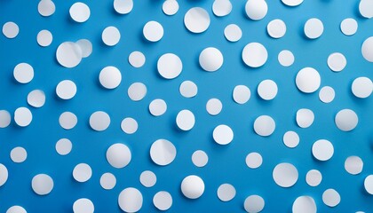 Wall Mural - polka dot pattern off white circles blue background