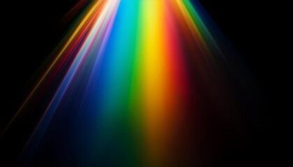 Poster - prism rainbow light flares overlay on black background