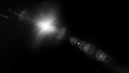 Wall Mural - real lens flare through glass effects for overlay
