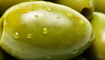 Poster - background with close up green olive texture