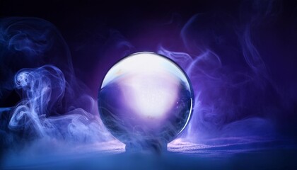 Wall Mural - mystical clairvoyance with crystal ball in swirling mist