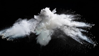 Wall Mural - white powder explosion on black background