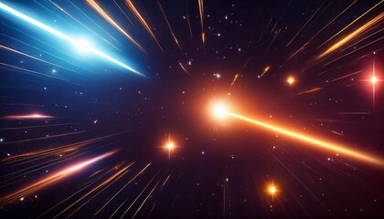 Wall Mural - abstract background of outer space with ultra bright stars and comets on the theme of explosions and