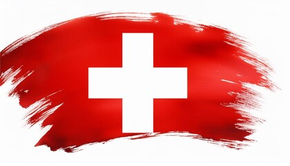 switzerland background banner pattern template abstract watercolor brushstroke paint brush splash in the colors of swiss flag isolated on white texture