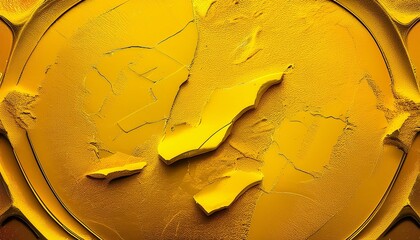 Sticker - an abstract design with grunge yellow textures in vibrant colors