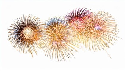 Wall Mural - burst of fireworks on transparent background isolated on transparent or white background png
