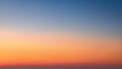 Wall Mural - orange and blue sunset sky gradient copy space background red evening sky without clouds
