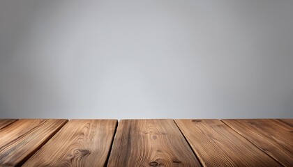 Wall Mural - empty wooden table top from rustic old wood planks neutral gray background