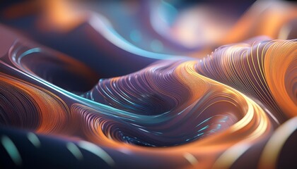 Canvas Print - a zoomed in shot of fluid dynamics composed of winding lines and shapes against a soft focus backgro
