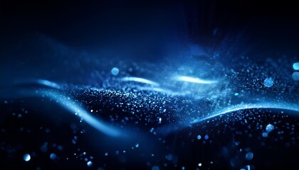 Wall Mural - dark blue and glow particle abstract background
