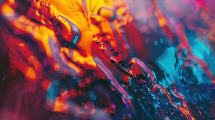 Canvas Print - A close-up shot of a vibrant and colorful liquid substance, great for science or educational purposes