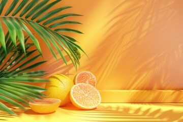 Poster - A pair of oranges placed on a table surface