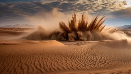 Wall Mural - abstract sand storm sand explosion brown background