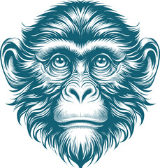 Wall Mural - monkey tattoo vector