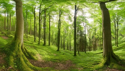 Wall Mural - natural green woods panorama landscape