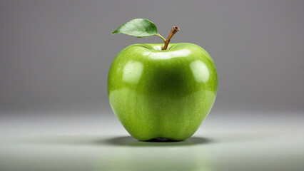 Wall Mural - green apple on black background