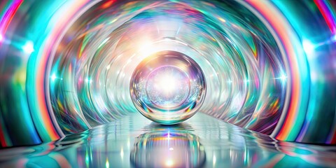 Wall Mural - bright abstract background with leaks, lighting tunnel, magic portal, vivid sphere lens , abstract, 