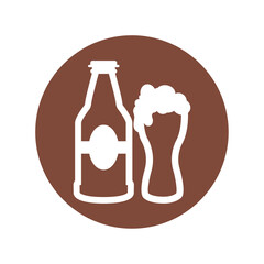 Wall Mural - Isolated beer icon sticker Vector