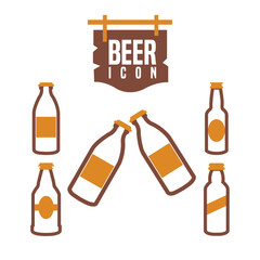 Wall Mural - beer icon set Alcoholic beverage Vector