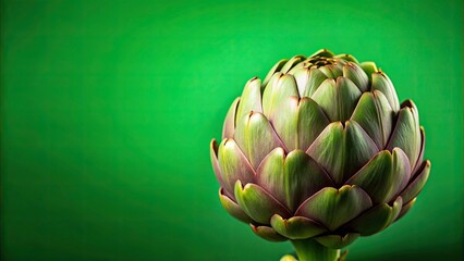 Sticker - Artichoke on a vibrant green background, artichoke, green, vegetable, healthy, food, organic, fresh, leaf, plant