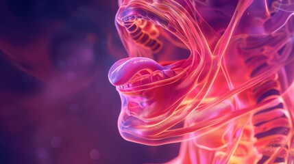 Poster - A close up of a mouth with a tongue sticking out