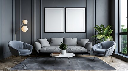 Wall Mural - Modern luxury living room with sofa