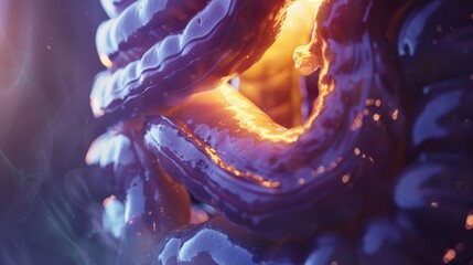 Wall Mural - A close up of a purple blob with a yellow center