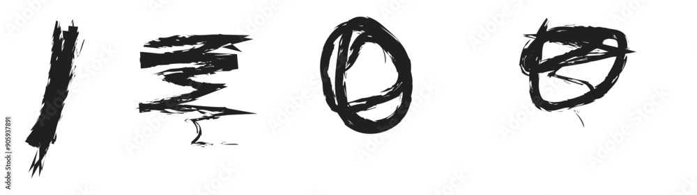 Crayon brush stroke red underline. Chalk pen highlight stroke. hand ...