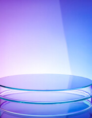 Poster - Glass cylinder on a purple gradient background