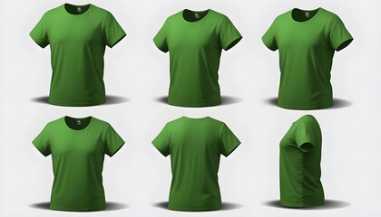 Green shirt mockup front back side 8