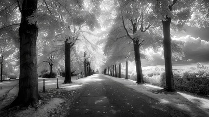 Canvas Print - Path to the Brightness in Monochrome Park