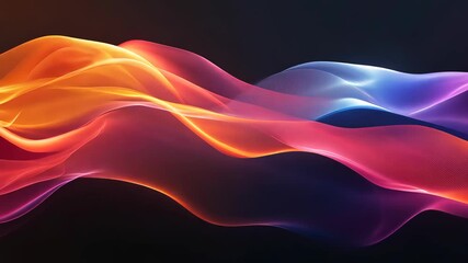 Wall Mural - Colorful abstract waves on a dark background