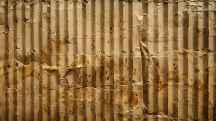 Vintage sepia background made of yellow corrugated cardboard