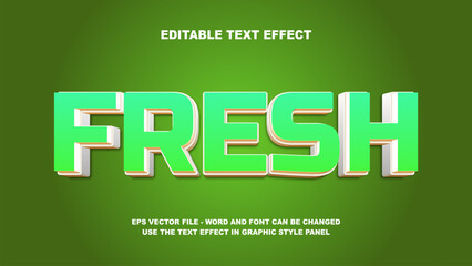 Editable Text Effect Fresh 3D Vector Template