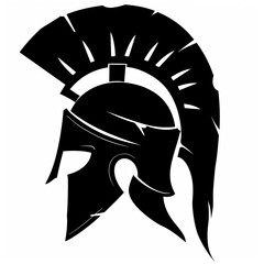 spartan helmet black silhouette clipart isolated on a white background