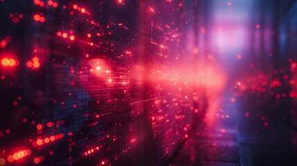 Wall Mural - a computer screen with a red background and a red line. the image has a futuristic and technological